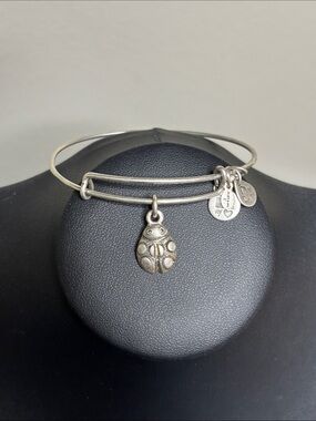 Alex & Ani Silver Ladybug Charm Bangle Bracelet - Women Jewelry